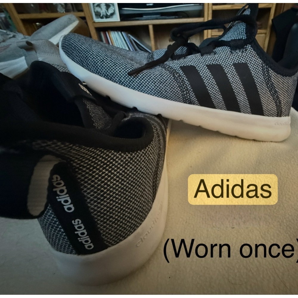 Adidas Ladies Black and White Sneakers Ladies size 10.